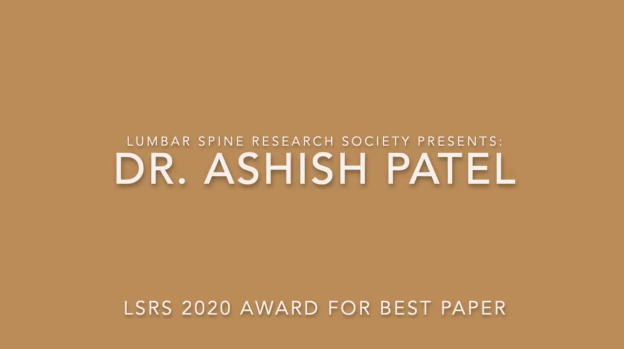 [Video] LSRS 2020 Best Paper Presentation — Awarded to Spine Surgeon Dr